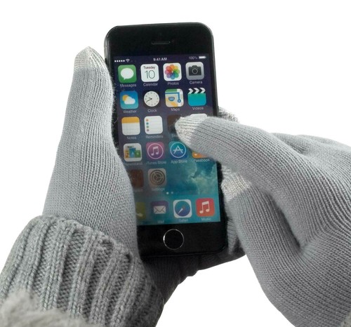 Guanti touchscreen grigi per